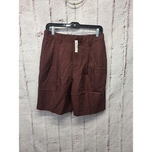 Madewell‎ Women's Slouchy Shorts Bermuda Linen Blend Brown Sz 2 NWT
